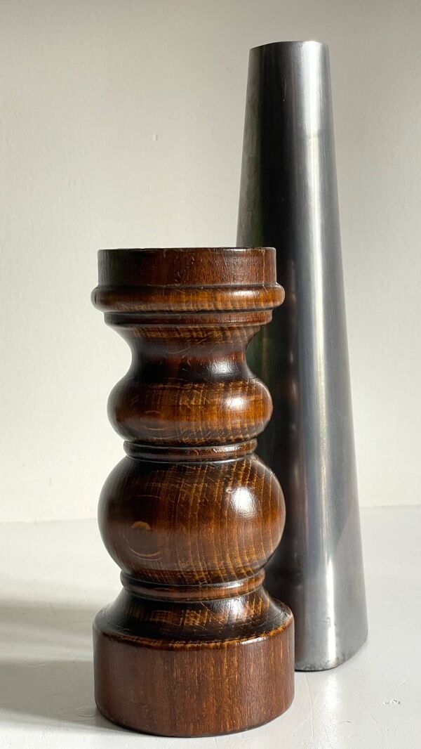 Bougeoirs bois et métal ikea vintage