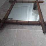 Antique bamboo-style mirror