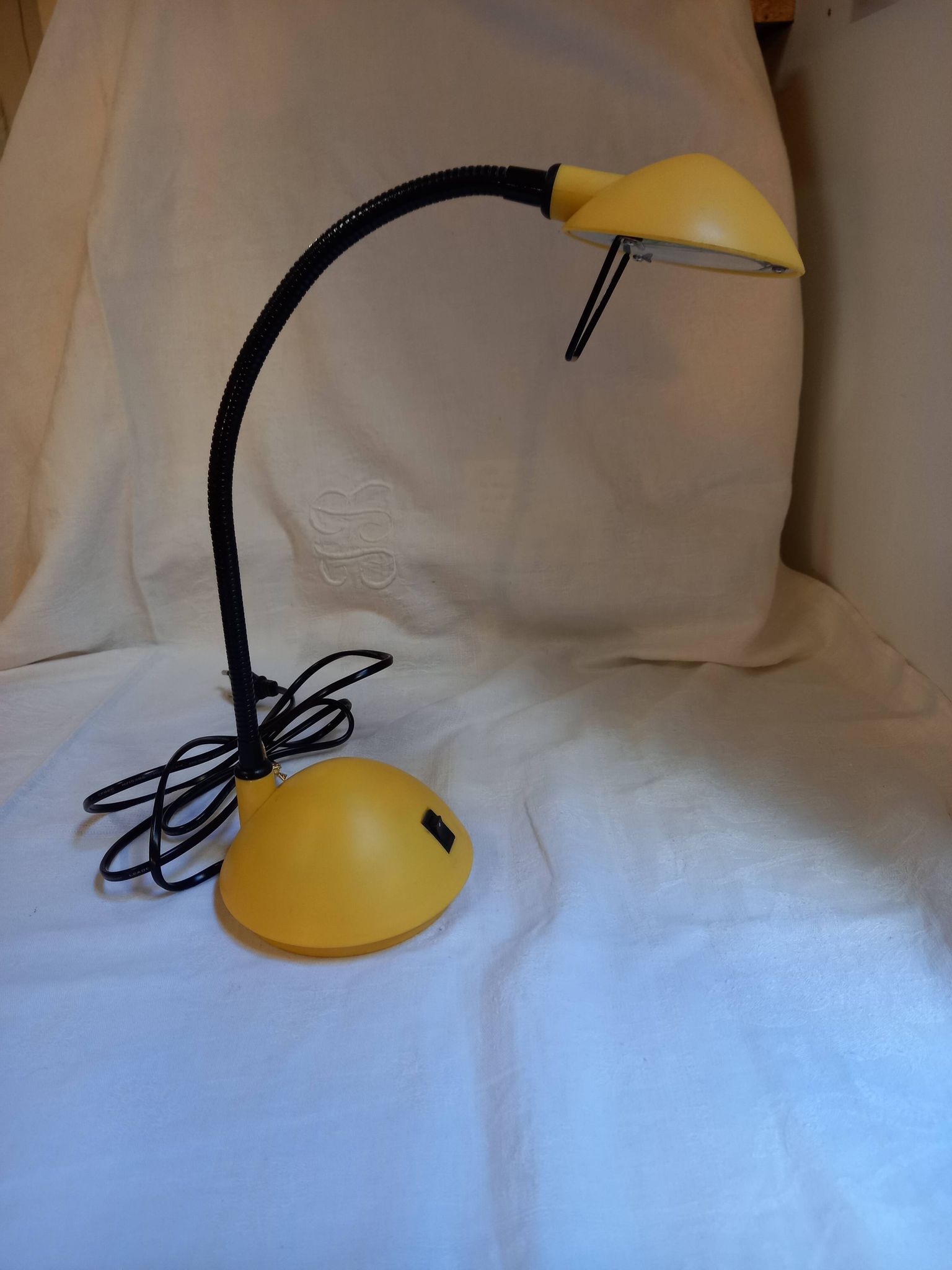 Yellow desk lamp, adjustable, Mathias, 1980s