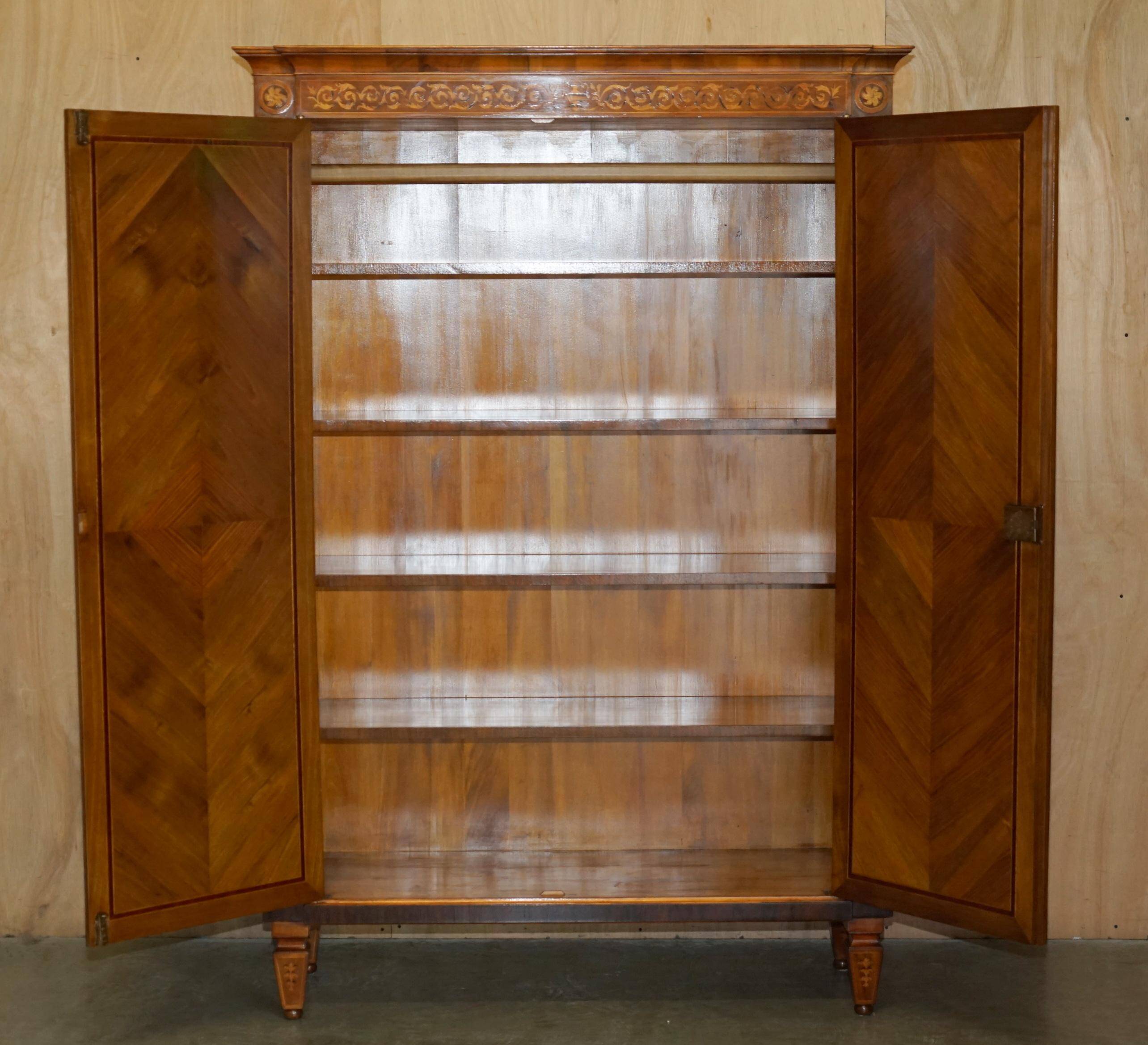 Vintage Regency style Italian marquetry wardrobe