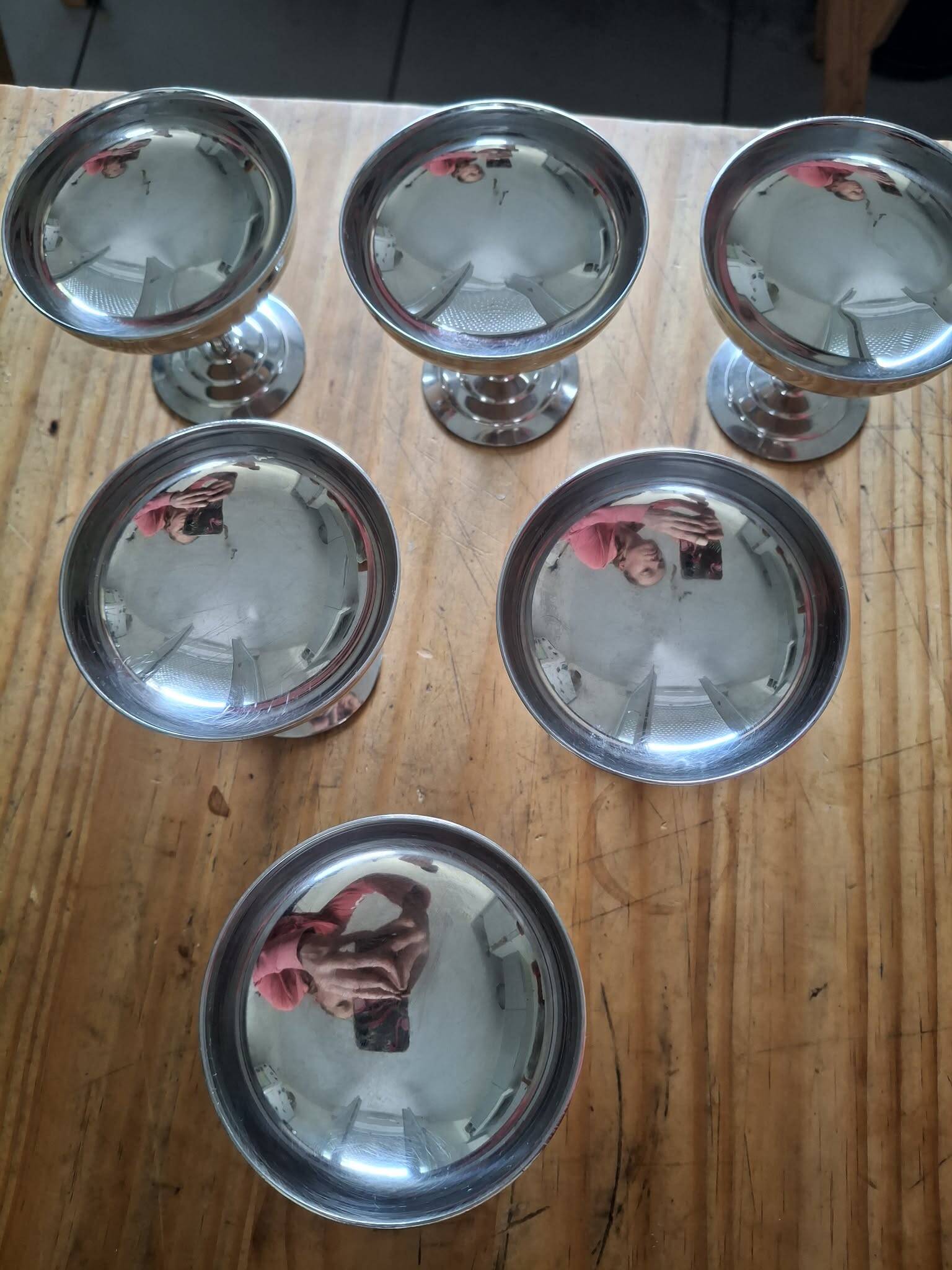 Stainless steel ice cream bowls 18/10 – Létang & Rémy, France Stainless steel ice cream bowls