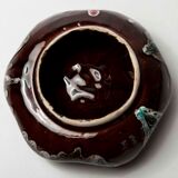 Colorful ceramic hexagonal ashtray in 1960s