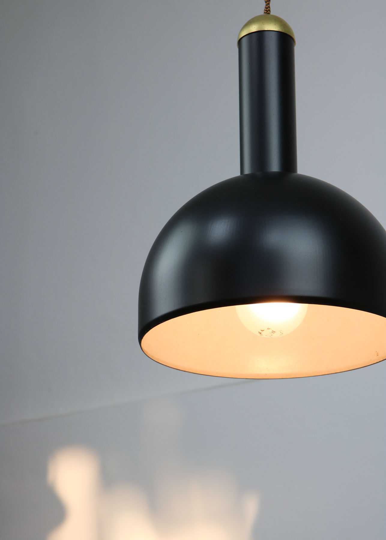 Vintage Black and Brass Pendant Lamp