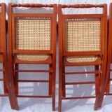 Set of 4 canned folding chairs