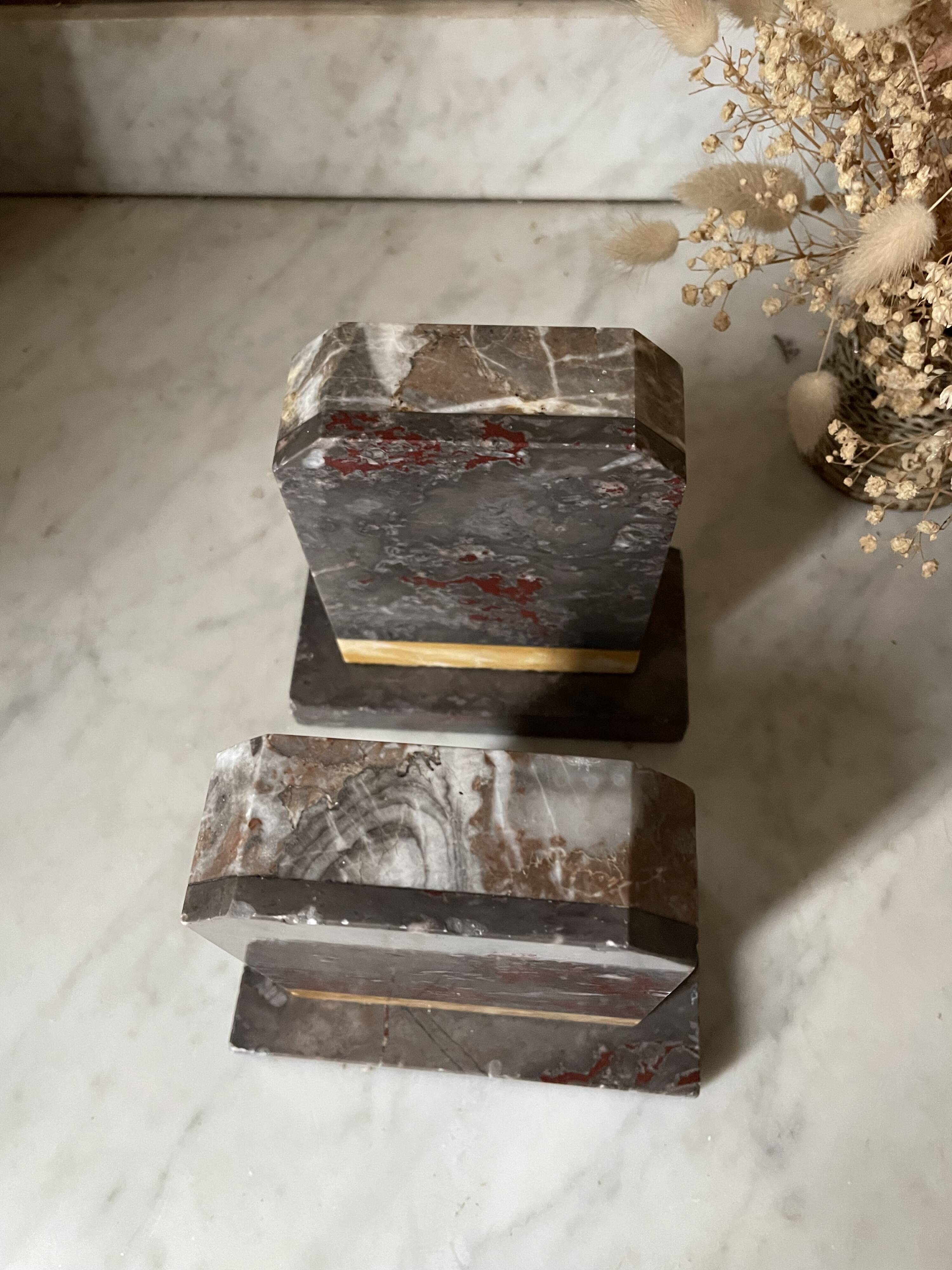 Art Deco marble bookends
