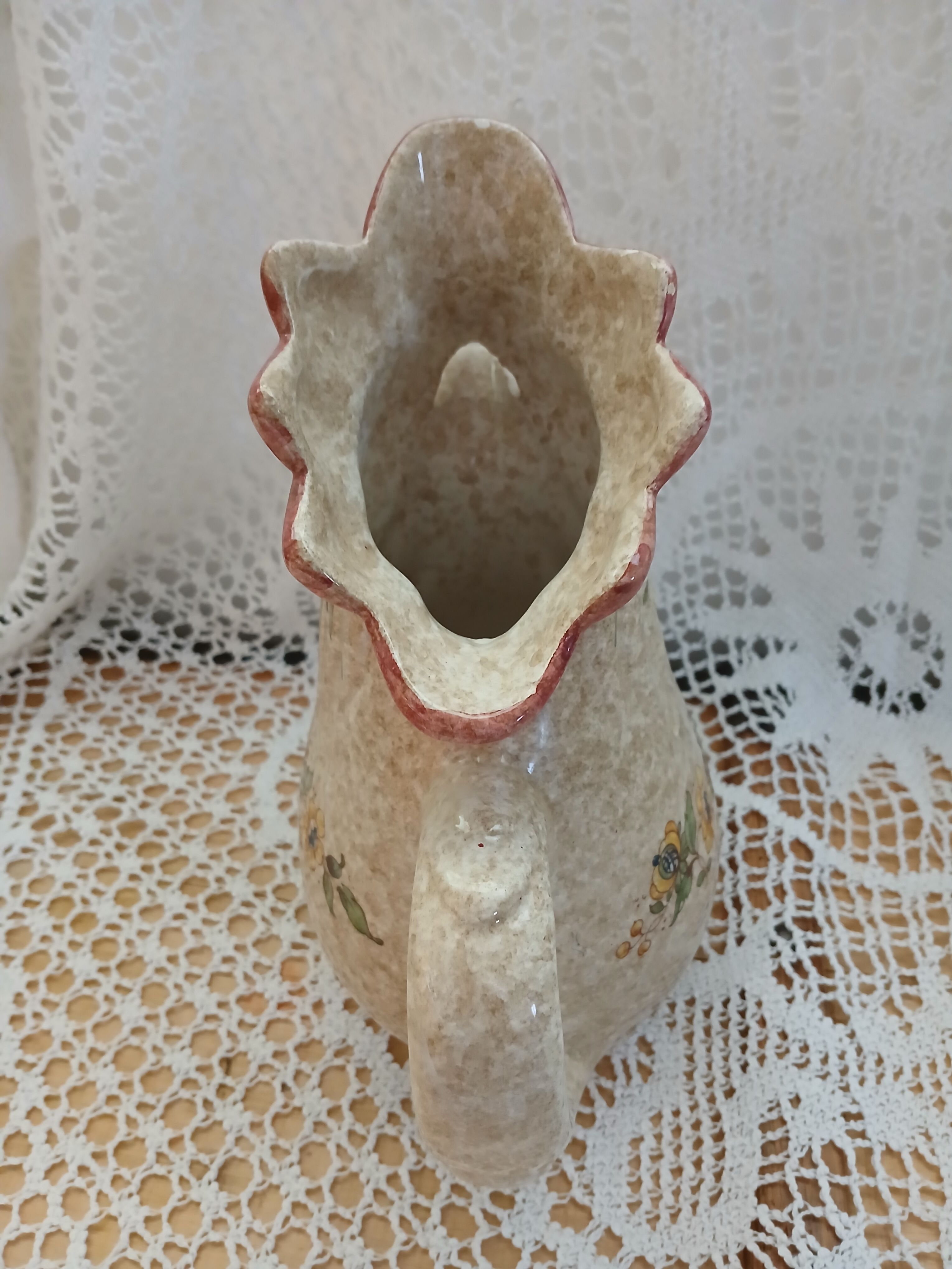 Jug / antique hand-painted rooster
