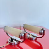 Functionalist set of bedside table lamps, Czechoslovakia