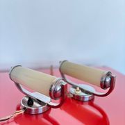 Functionalist set of bedside table lamps, Czechoslovakia