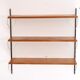 Vintage Scandinavian wall floor in teak metal and brass