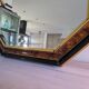Octagonal vintage marbled mirror brown 61 x 82 cm