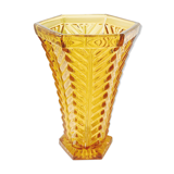 Amber yellow art deco vase