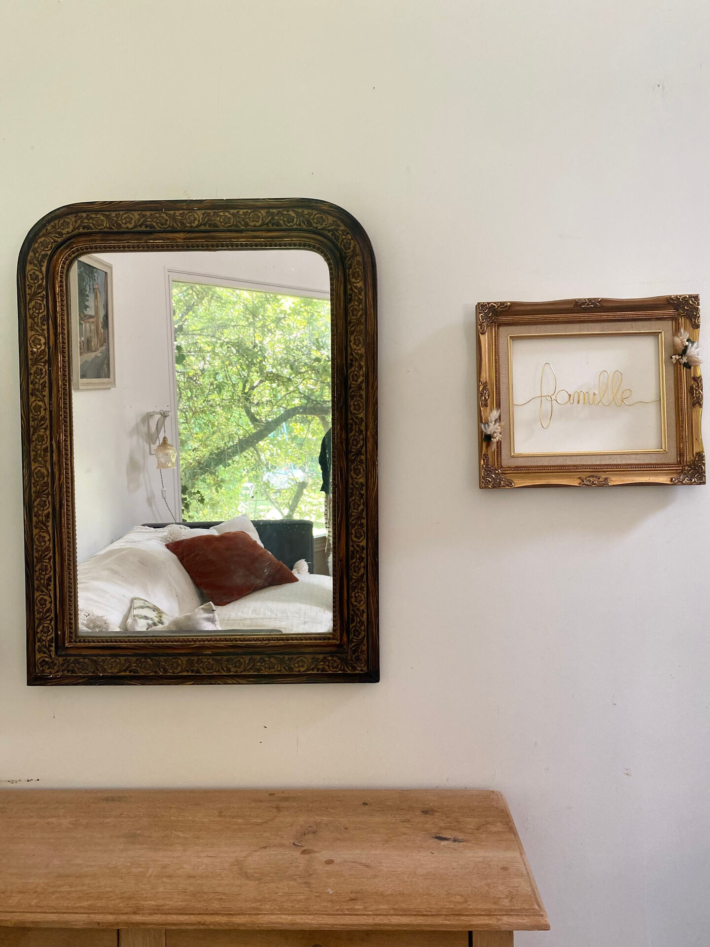 Louis-Philippe mirror, wood and gilded stucco — late 19th century
