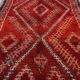 Tapis marocain vintage rouge 220 x 356 cm - Tapis en laine berbère rare - Tapis fait main