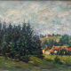 HST painting "Hilly landscape of the Jura" by Julien DURIEZ (1900-1993) 1954 + frame