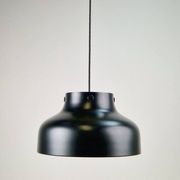 Mid-Century Modern Danish Black Jumbo Pendant Lamp by Uniline for Nordisk Solar, 1960s