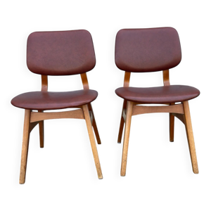 Lot 2 chaises salle - skai