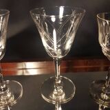 6 chiseled port glasses