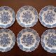Assiettes plates anglaises Ridgway 'Windsor' bleu & blanc