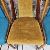 Set of 5 vintage spindle foot bistro chairs 1960"