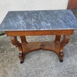 Empire restauration console with marble top in walnut from the 19th century