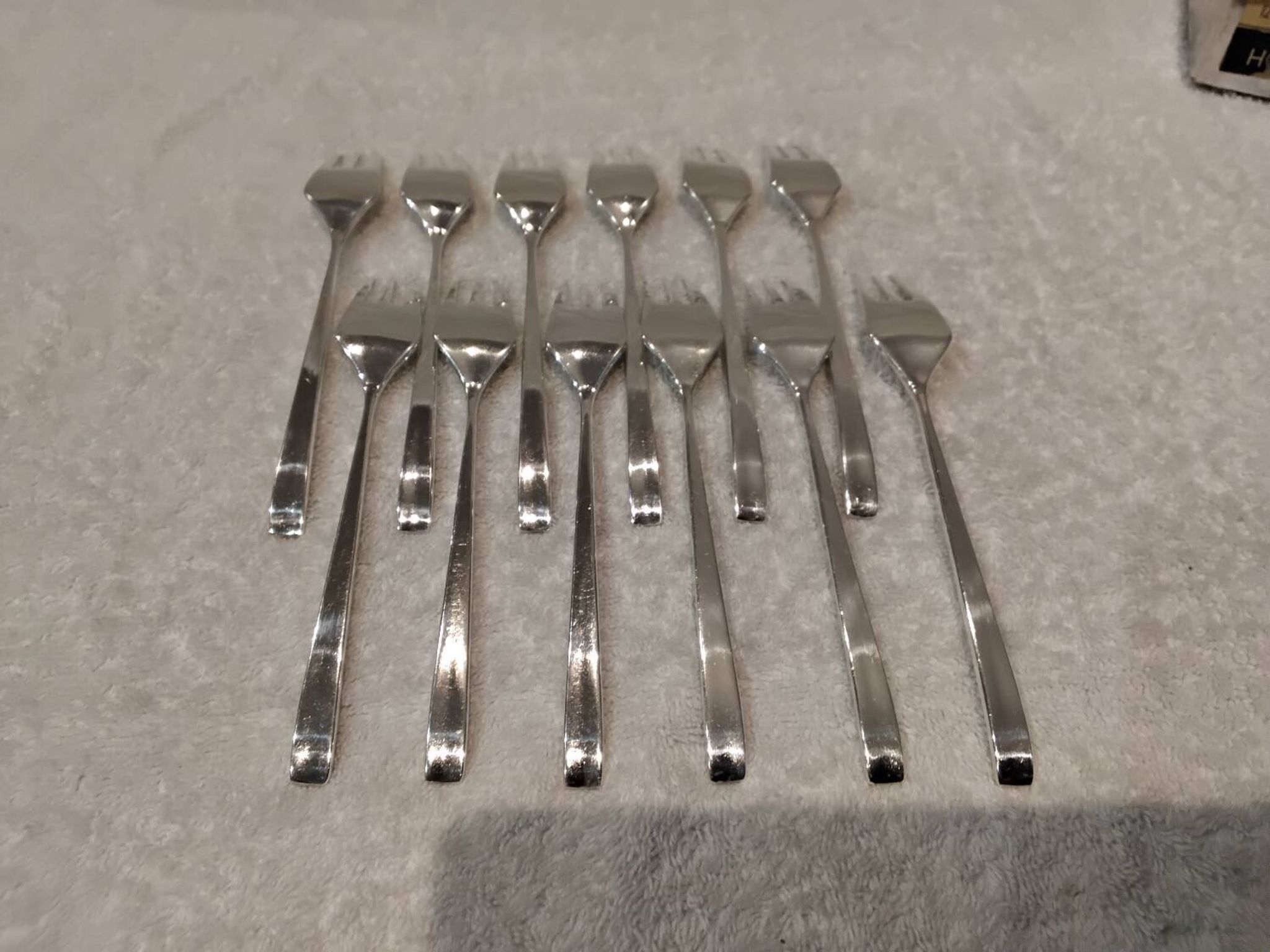 12 fourchettes à gateaux métal argenté orfèvre Ercuis Horizon 14,9cm