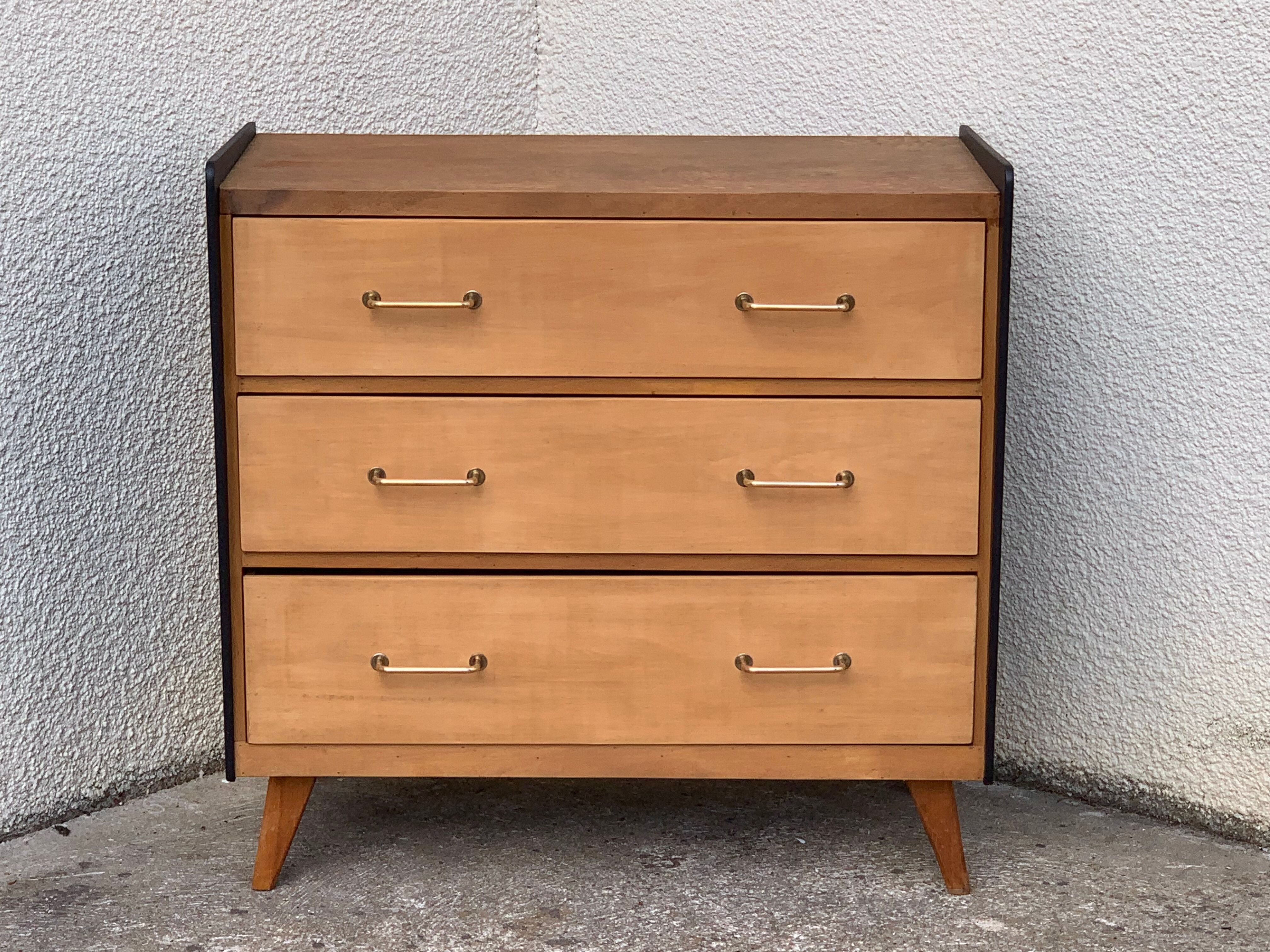 1960 compass foot chest of drawers