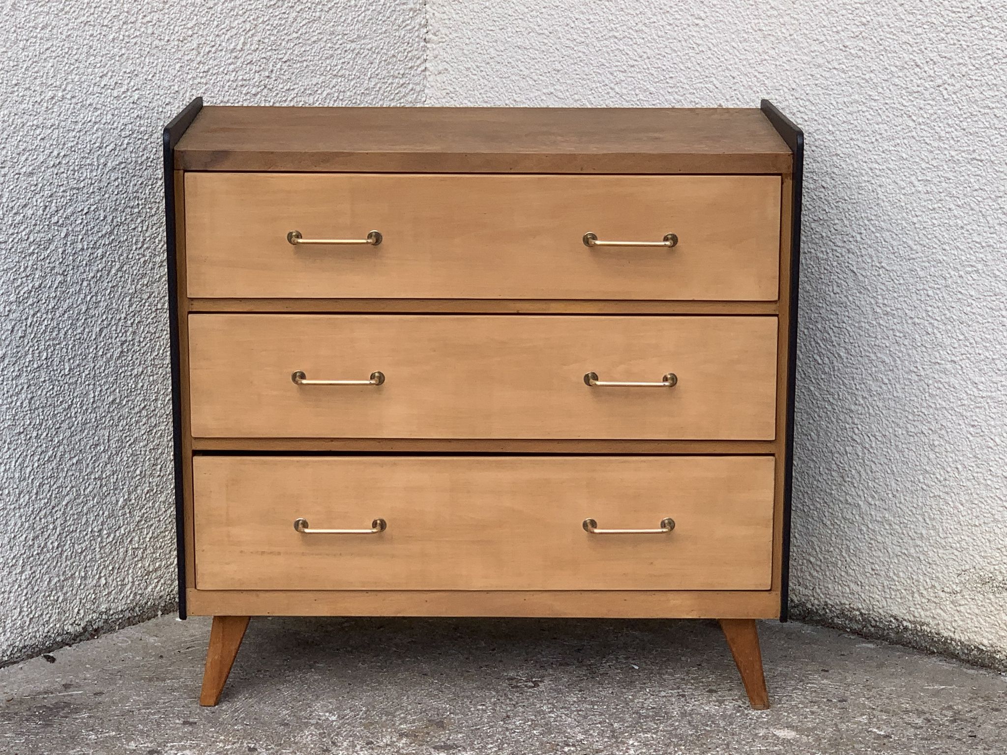 1960 compass foot chest of drawers