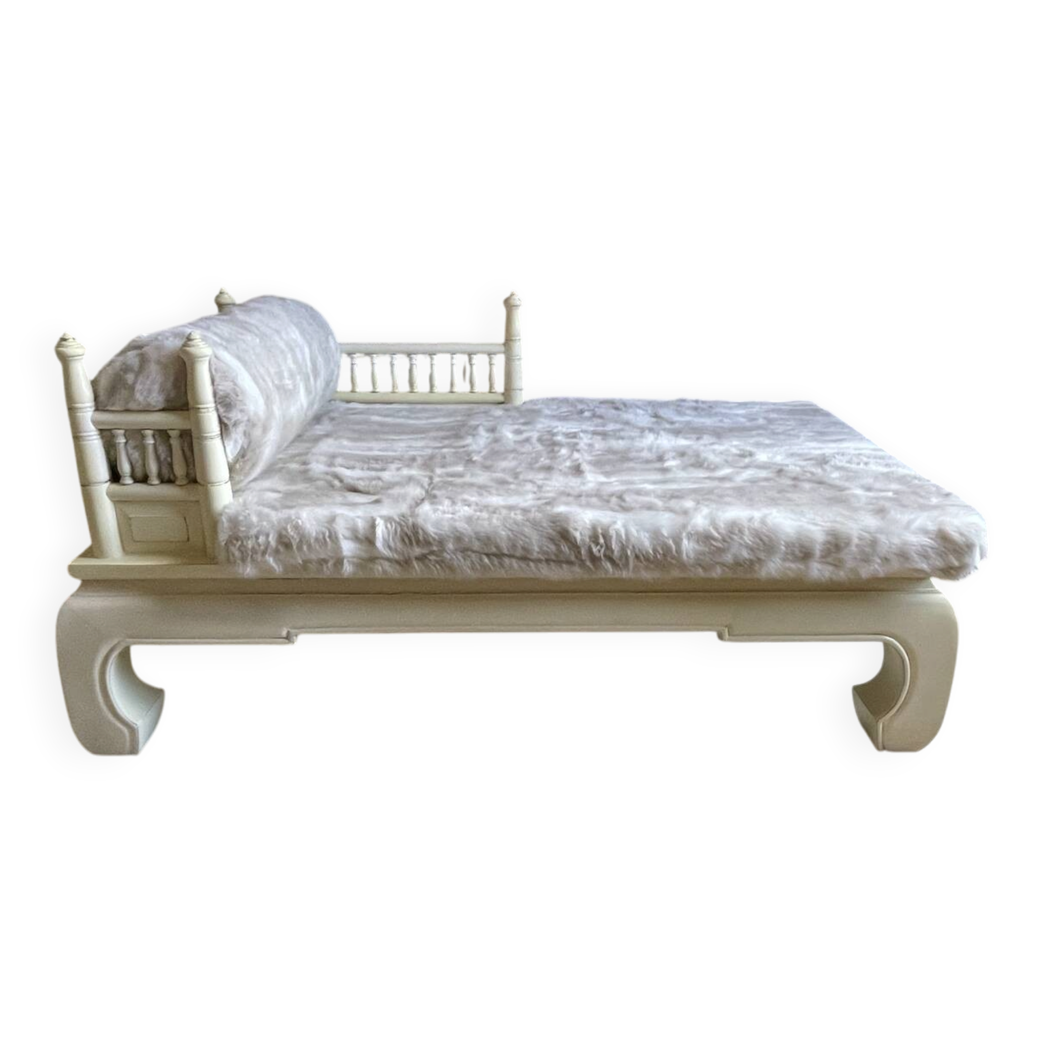 Pair of small bespoke benches – Casamance fabric in Ivory colour.