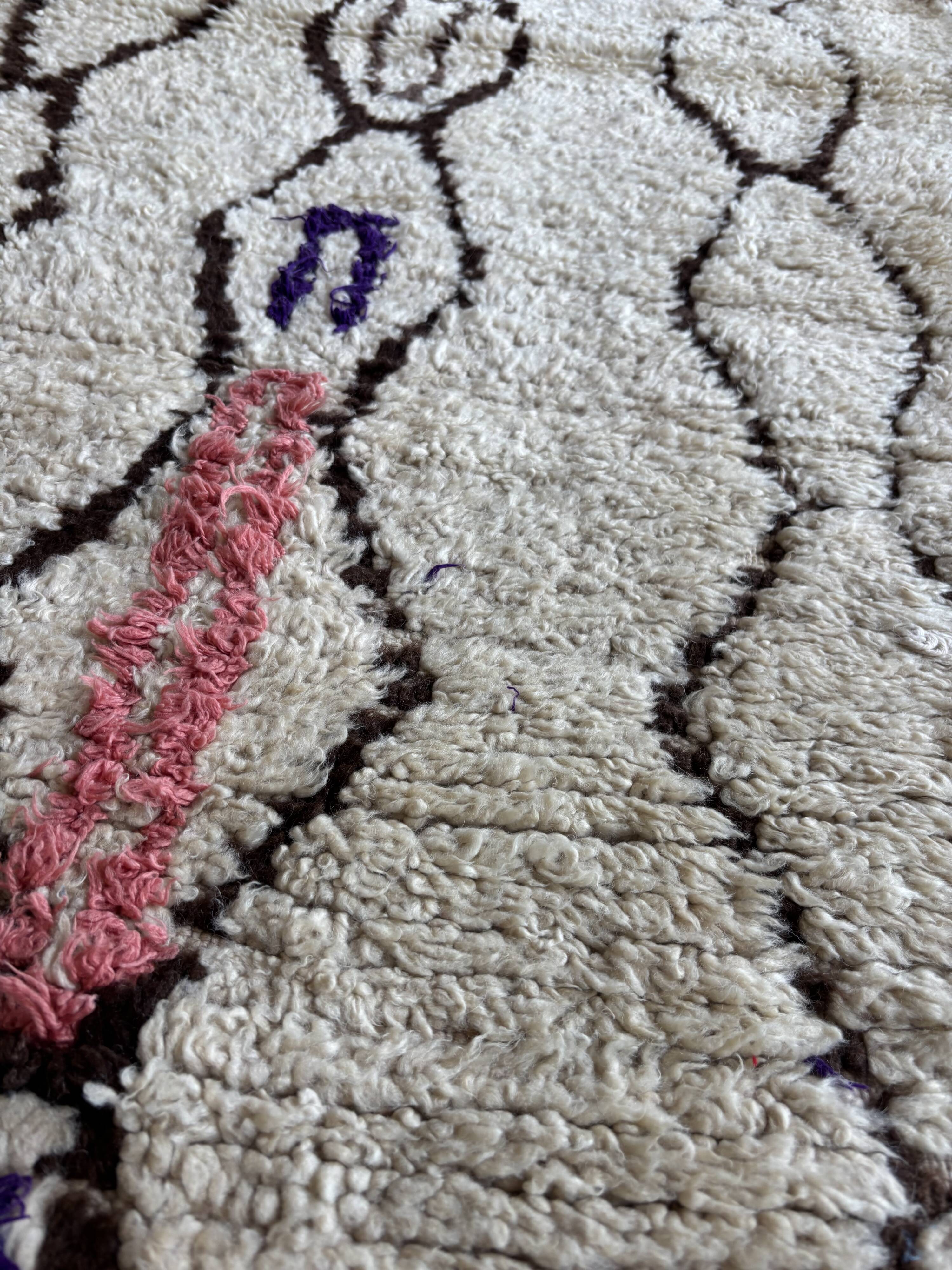 Tapis Beni Ouarain marocain  vintage – 90x180 cm
