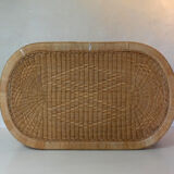 Old vintage rattan coffee table