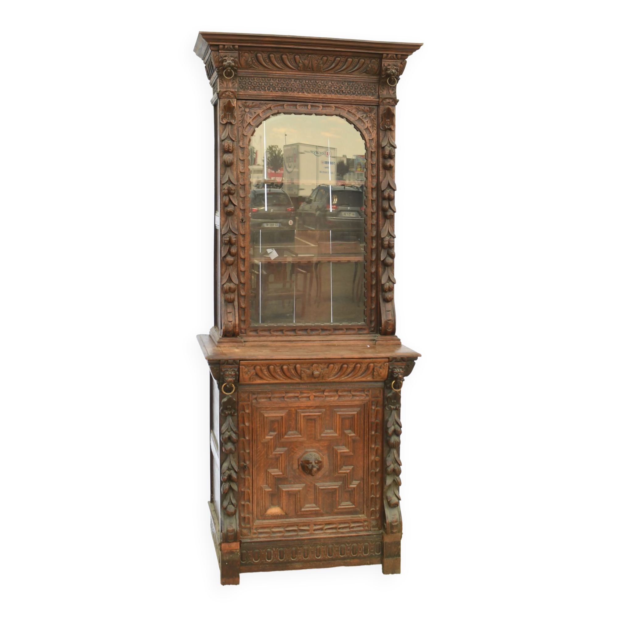 Vitrine 2 corps de style Louis XIII
