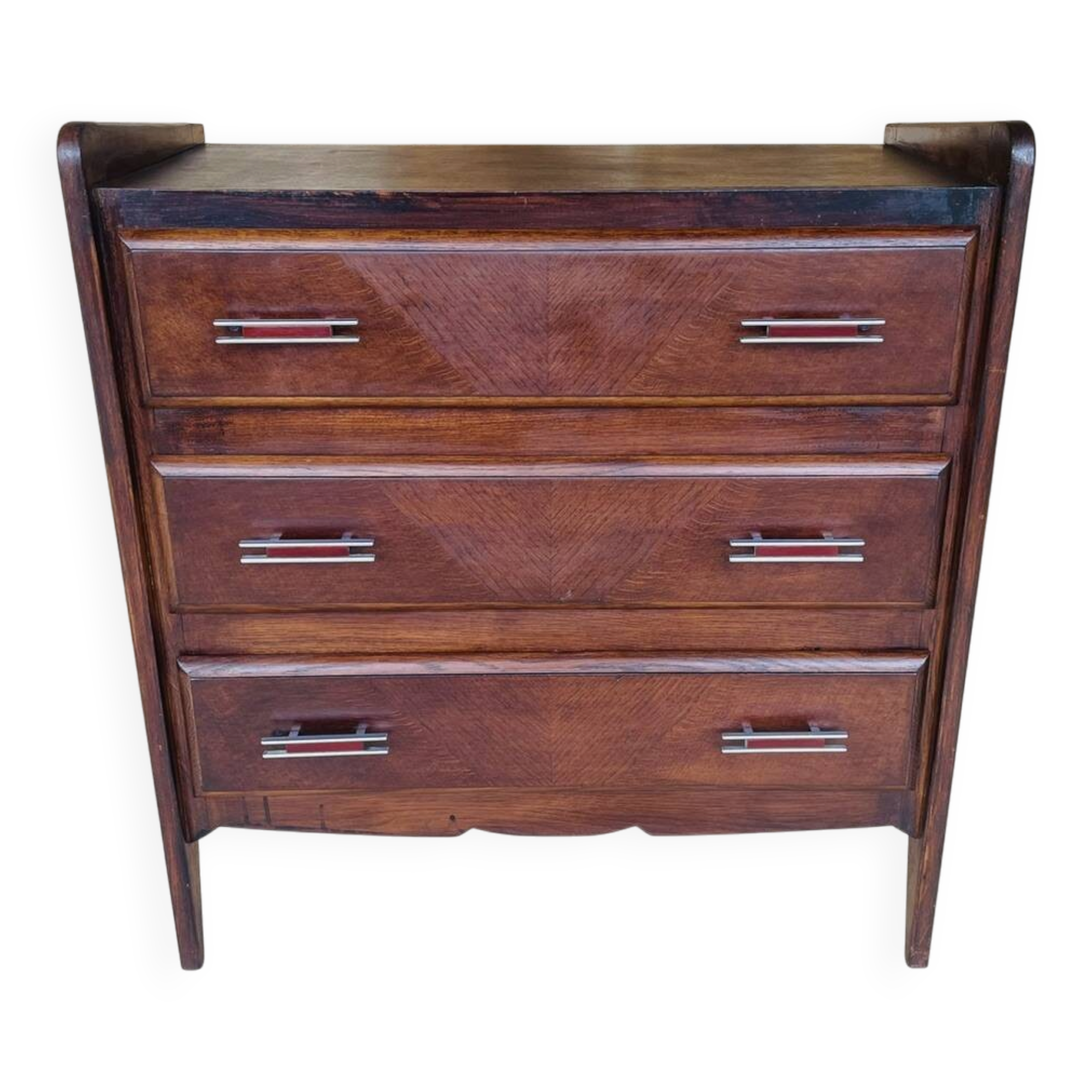 Commode de style Art Deco en noyer, circa 1950
