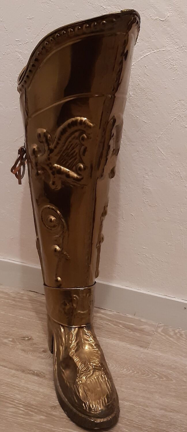 Brass boot umbrella stand
