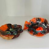 Vallauris 2 empty ceramic fish and shell pockets