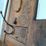 Old cloakroom, vintage coat rack, 2 mirrors, 3 coat hooks