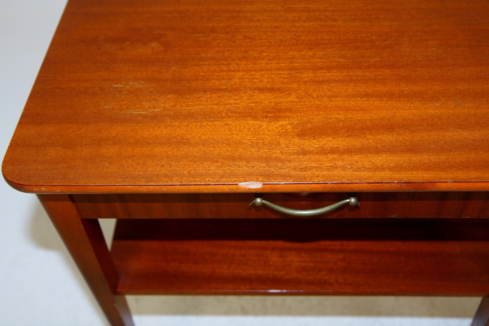 Pair of Scandinavian mahogany bedside tables, Sweden, 1950