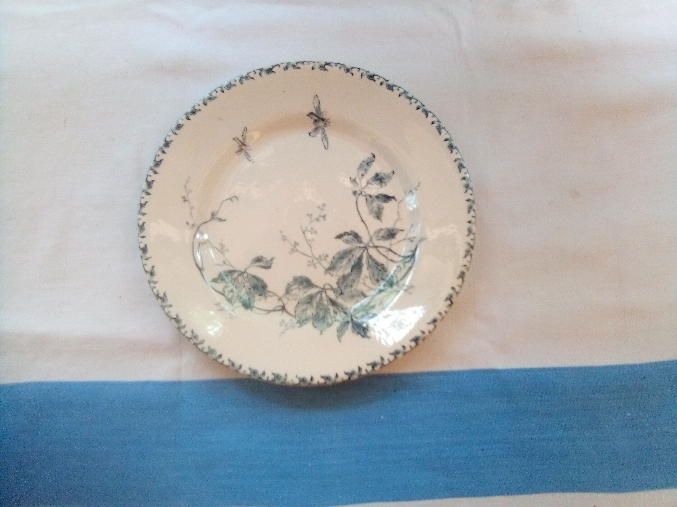 Assorted 18 old blue plates