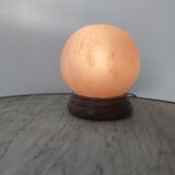 Vintage wood and alabaster ball lamp