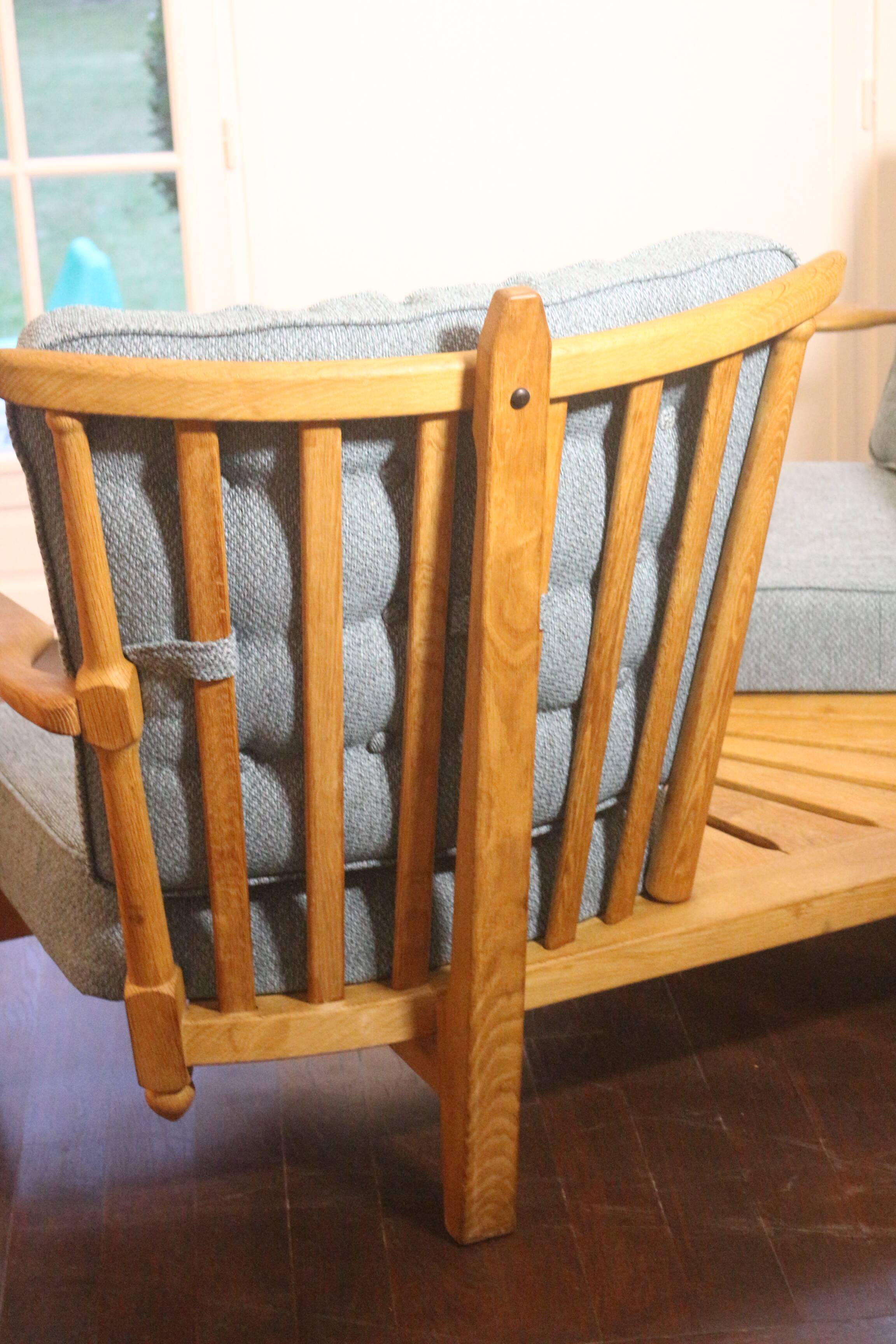 Fan bench by Guillerme and Chambron reupholstered