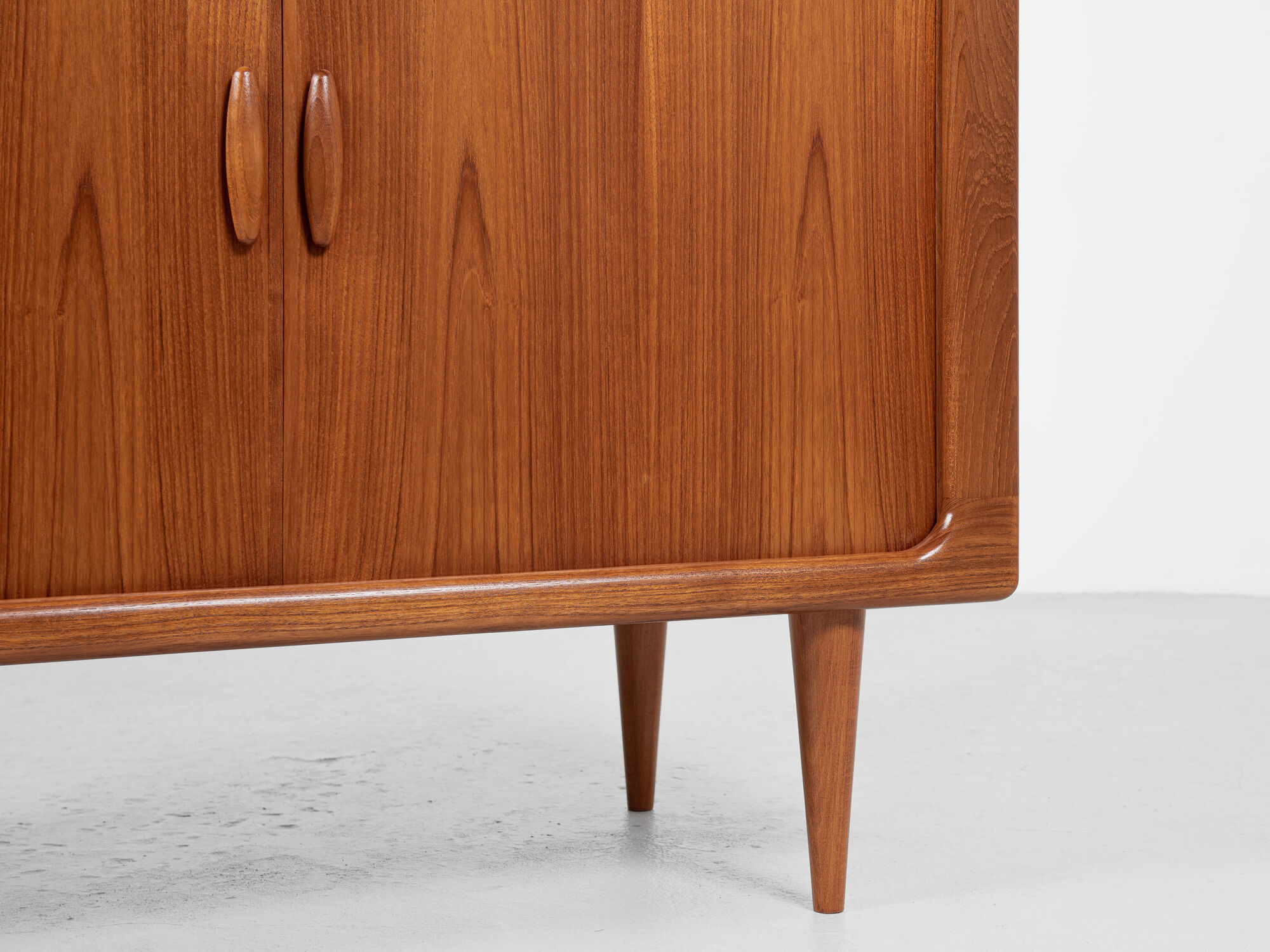 Midcentury Danish cabinet with tambour doors in teak by Dyrlund 1960s