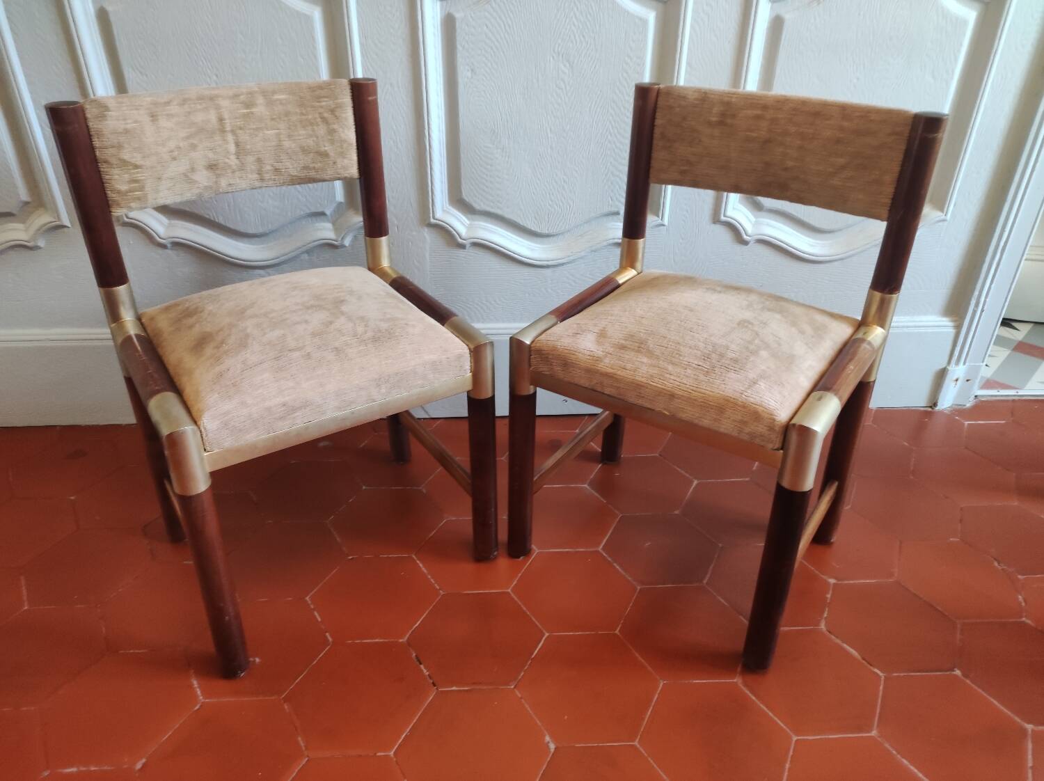 Set of 4 chairs by Pierre Jolliet from the 1970s.