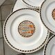 set of 6 flat plates Sarreguemines model "Nomeny" art deco 30s