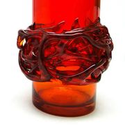Crown of Thorns vase, red glass, designed by J. Słuczan-Orkusz, Poland, 1970s