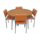 Table is kitchen chairs orange formica vintage year 60 70