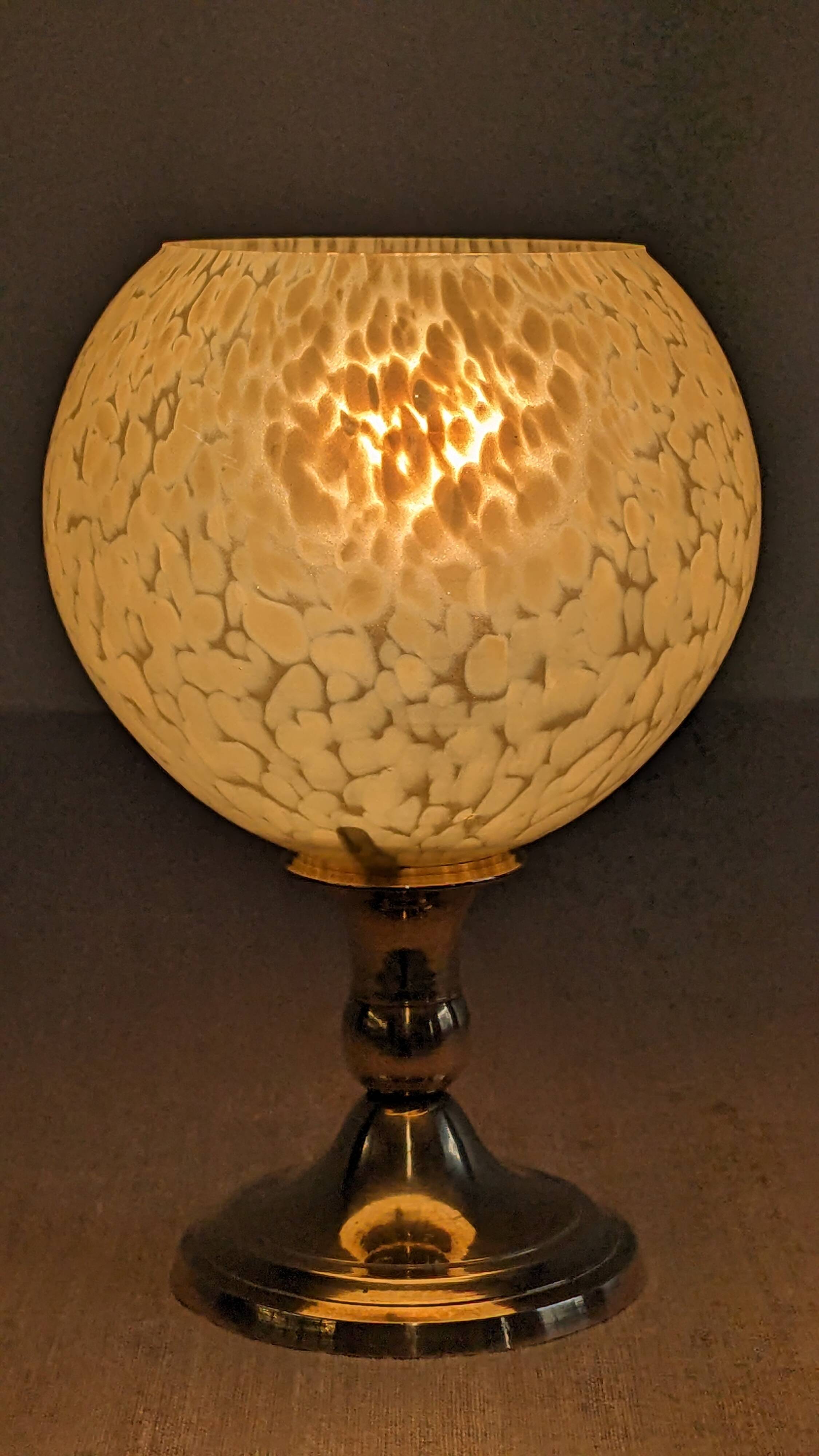 Lampe de chevet ou d'ambiance de style Art déco en verre de Clichy