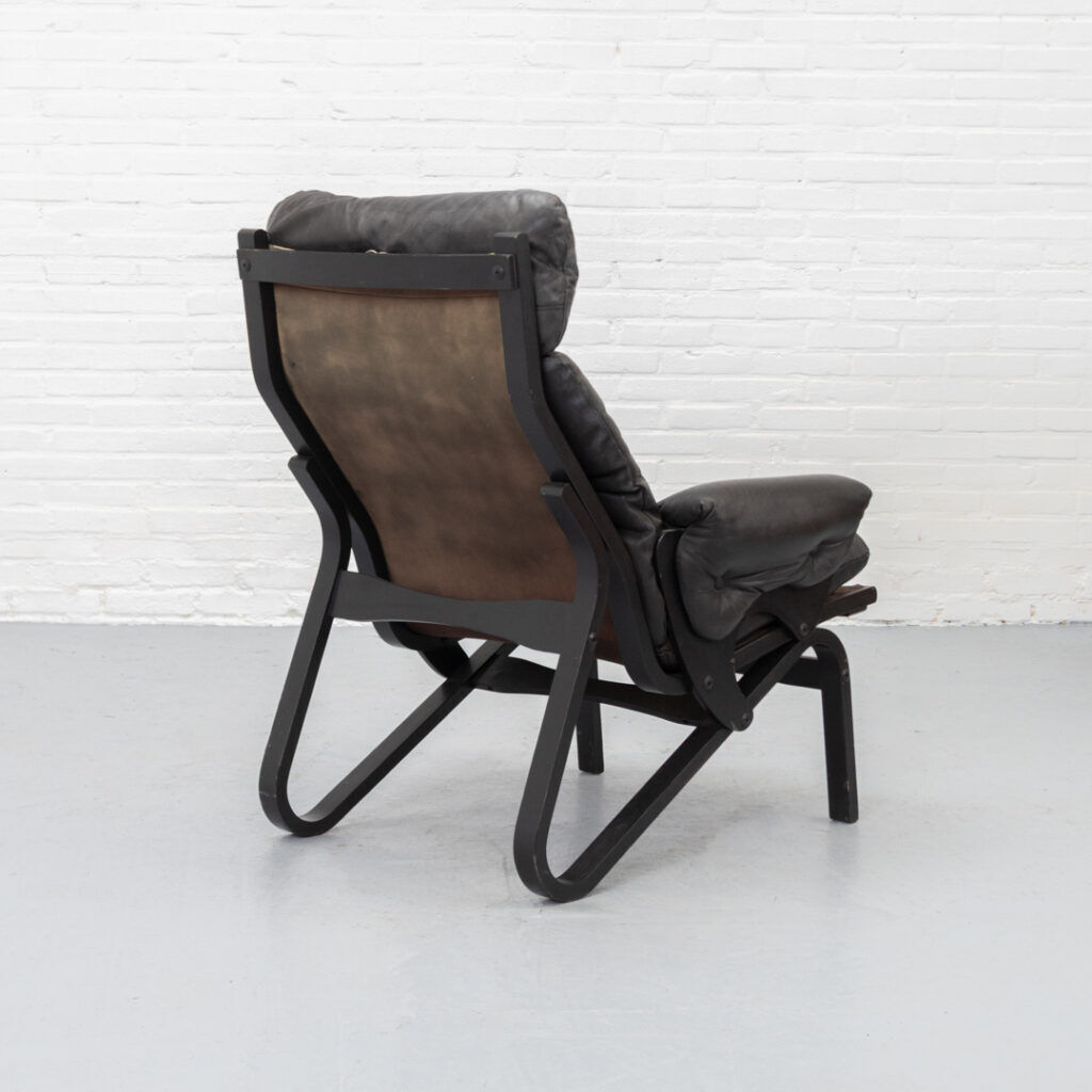 Bentwood & Leather Lounge Chair 1970s