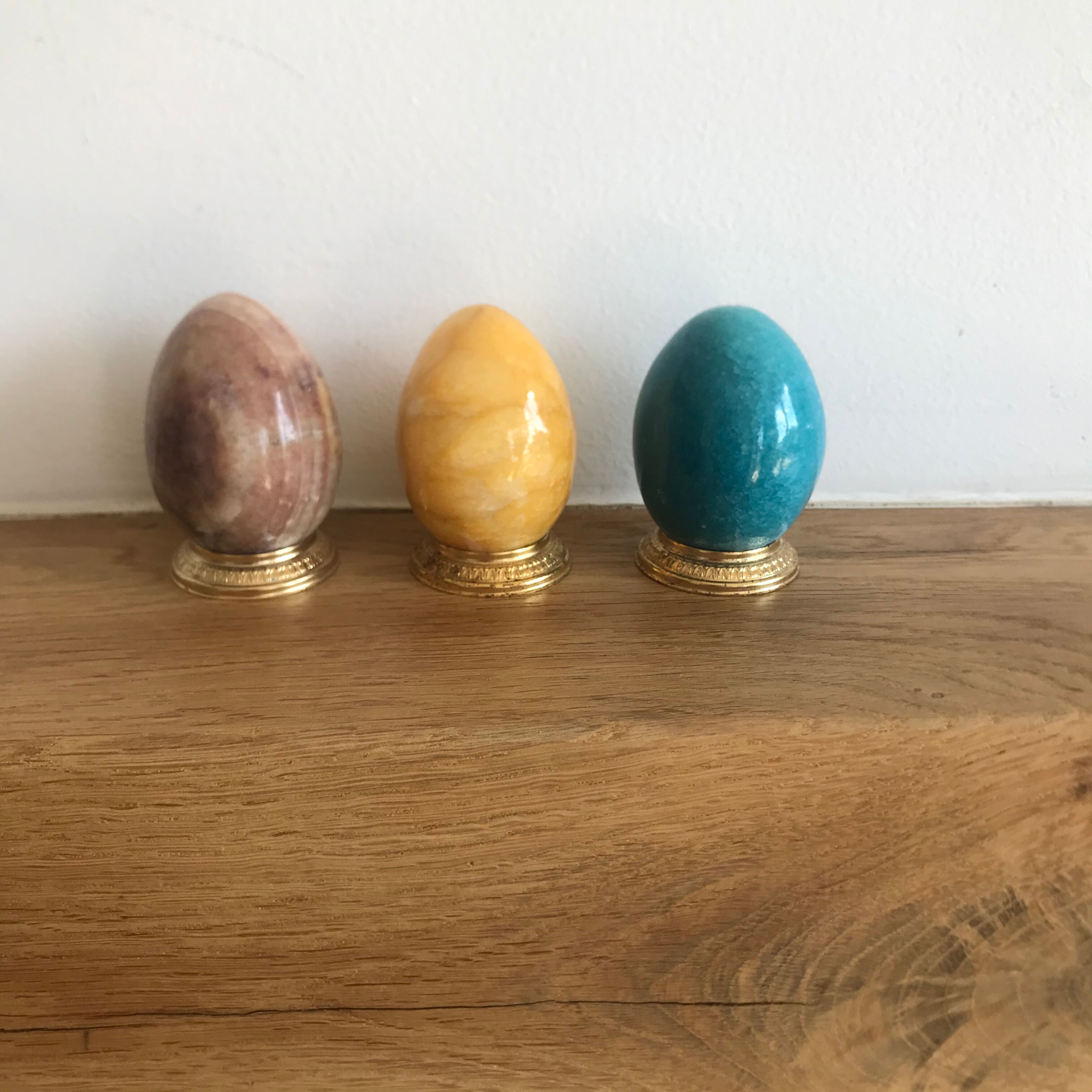 Lot de 3 œufs en onyx
