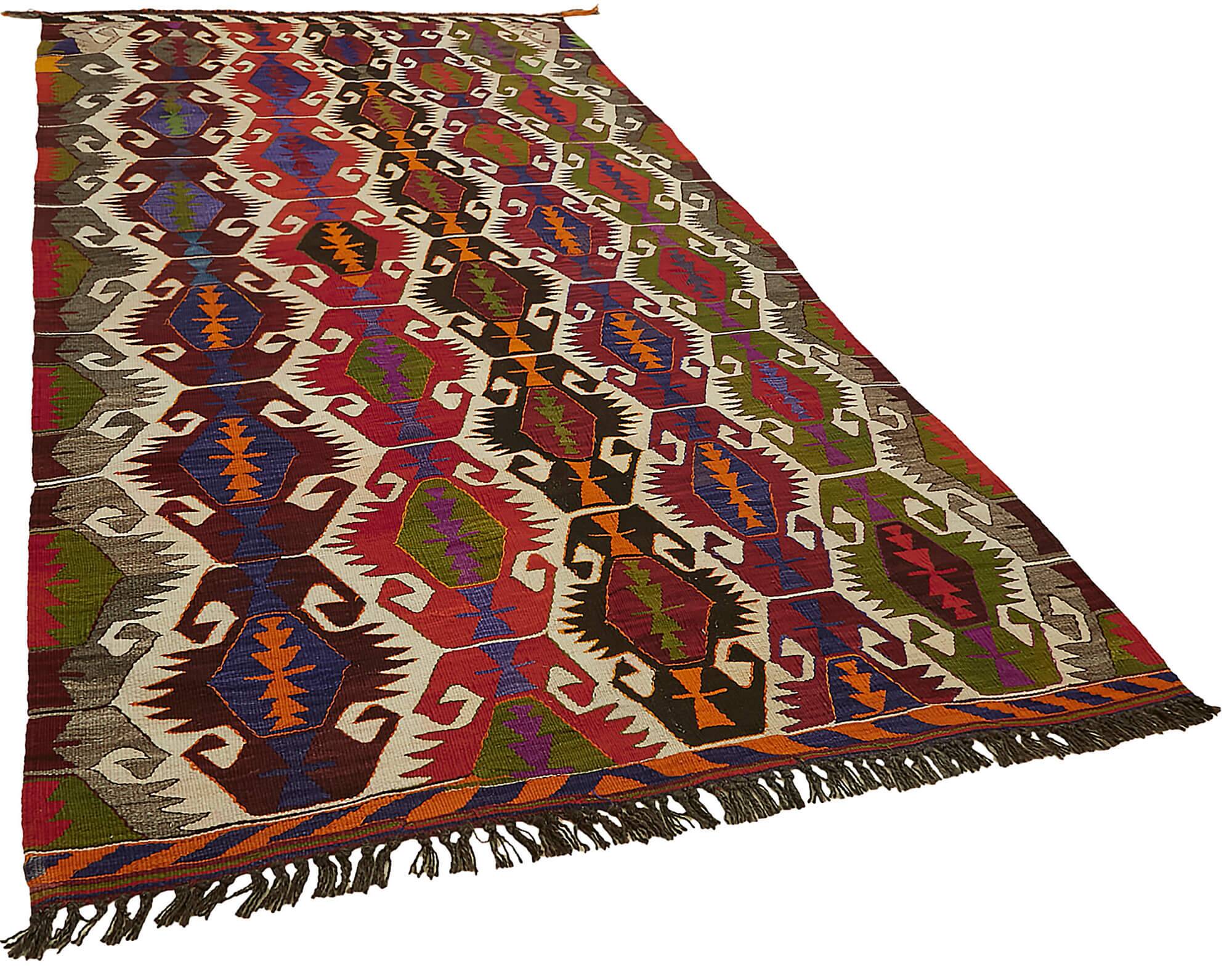 Turkish Handmade Vintage Anatolian Kilim 177 cm x 314 cm