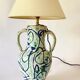 Lampe céramique câble 2 M tissu, abat-jour coton