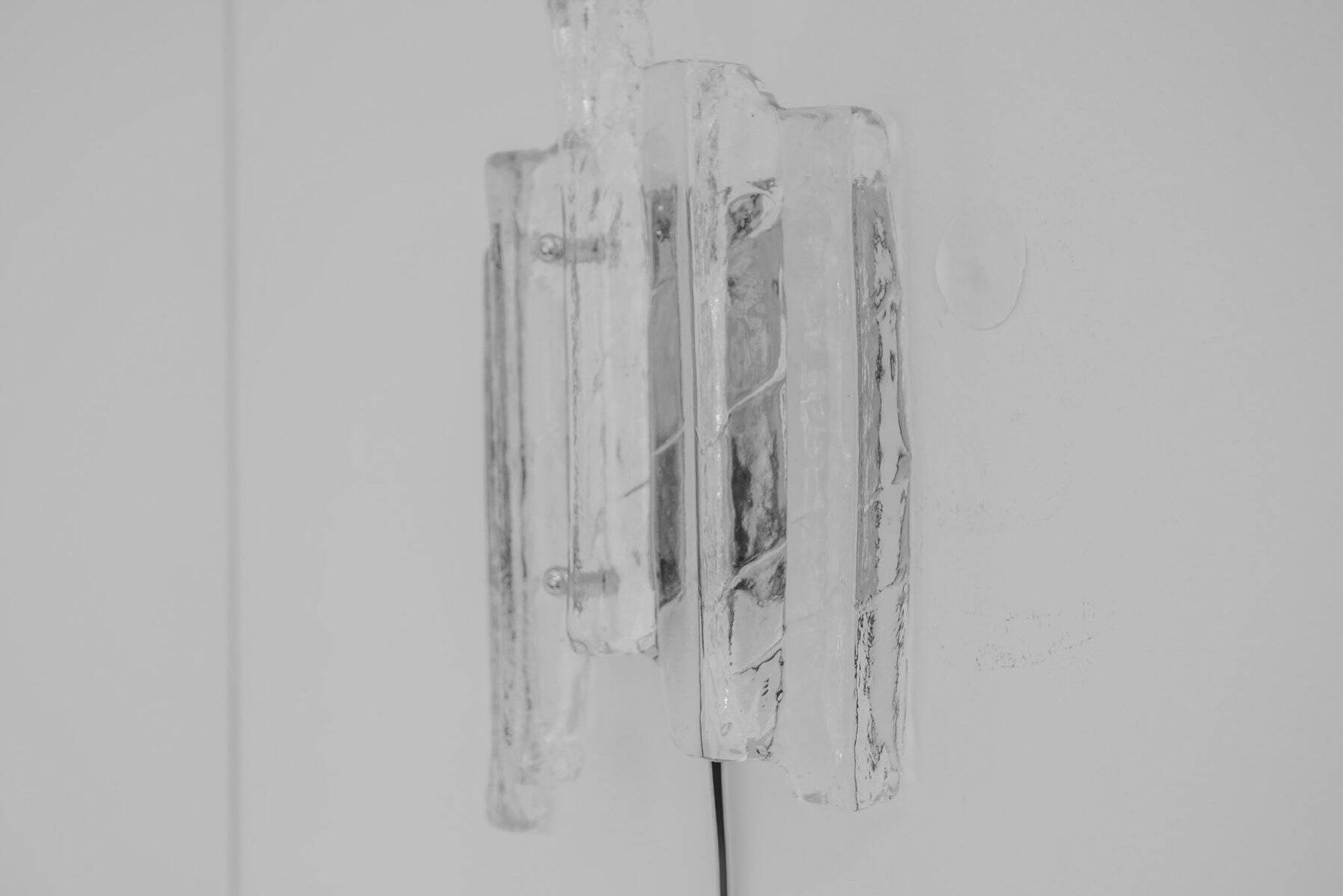 German glass wall sconce from Fischer Leuchten, 1970s